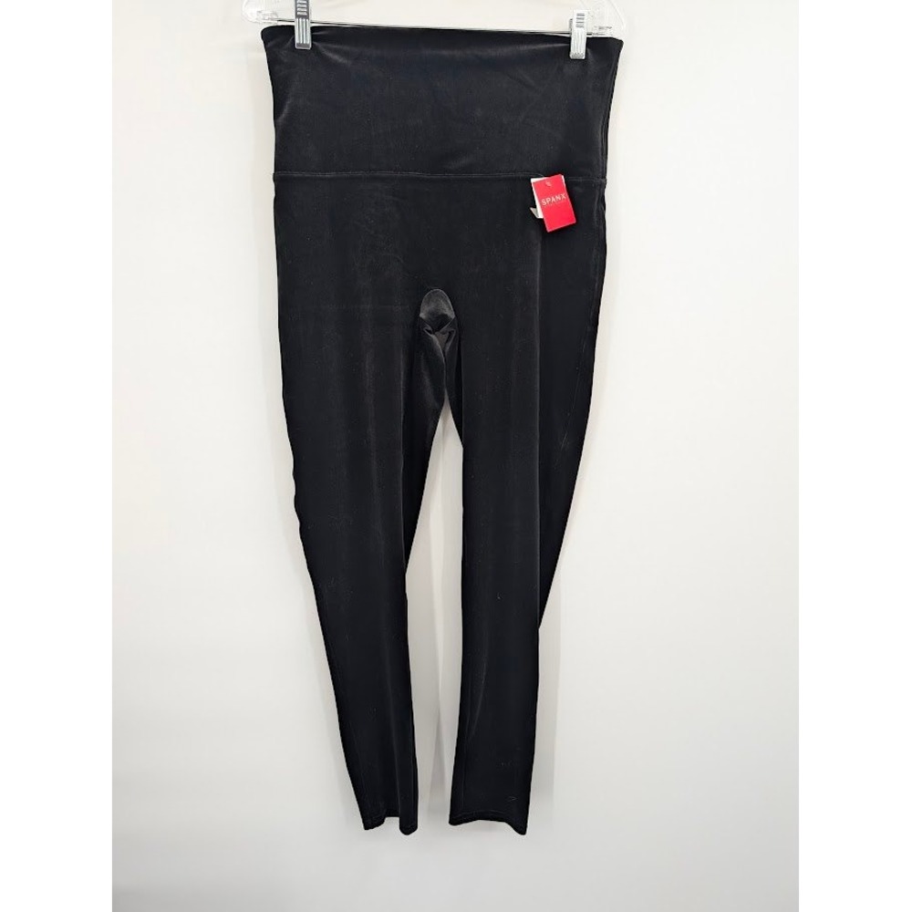 Spanx Velvet Leggings Very Black High Rise Pull On Shaping Women's NWT sz 1X